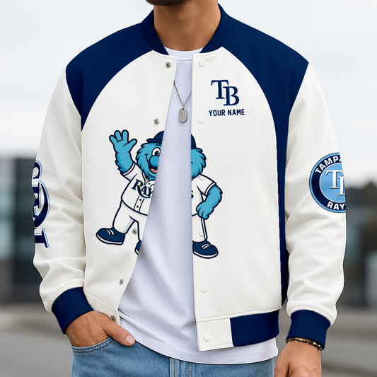 LIMITED EDITION - NEW CUSTOMIZED MLB21 TBR TB RAYS BASEBALL JACKET, SATIN VARSITY JACKET