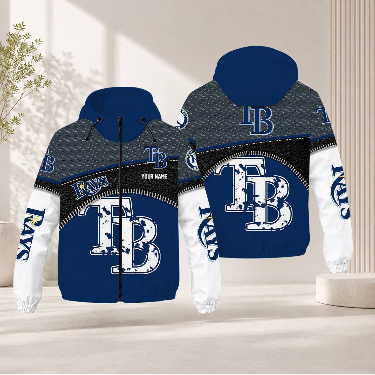FINAL SALE - NEW CUSTOMIZED MLB21 TBR TAMPA BAY RAYS WINDBREAKER JACKET
