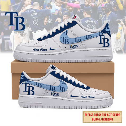 FINAL SALE - NEW CUSTOMIZED MLB21 TBR TAMPA BAY RAYS AF1 SHOES