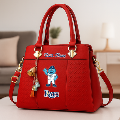 LIMITED EDITION - NEW CUSTOMIZED MLB21 TBR TB RAYS ZIP HANDBAG MULTICOLOR