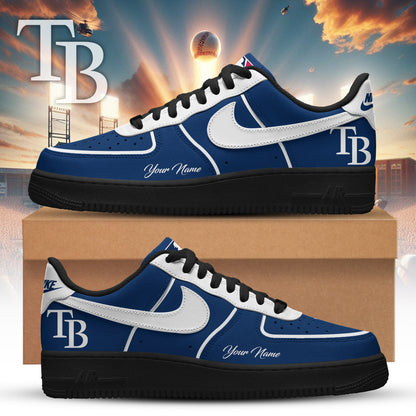 LIMITED EDITION - NEW CUSTOMIZED MLB21 TBR TAMPA BAY RAYS AF1 SNEAKERS
