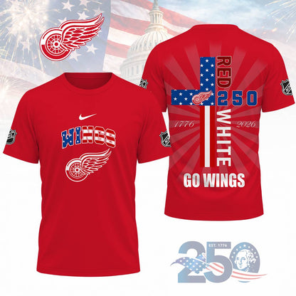 FINAL SALE - NEW CUSTOMIZED NHL22 DRW DETROIT RED WINGS T-SHIRT, POLO SHIRT, ZIP POLO SHIRT, SWEATSHIRT, HOODIE & ZIP HOODIE