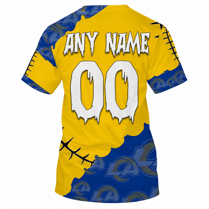 SPECIAL EDITION - NEW CUSTOMIZED NFL22 LAR LOS ANGELES RAMS HALLOWEEN SKULL APPAREL FOR FANS
