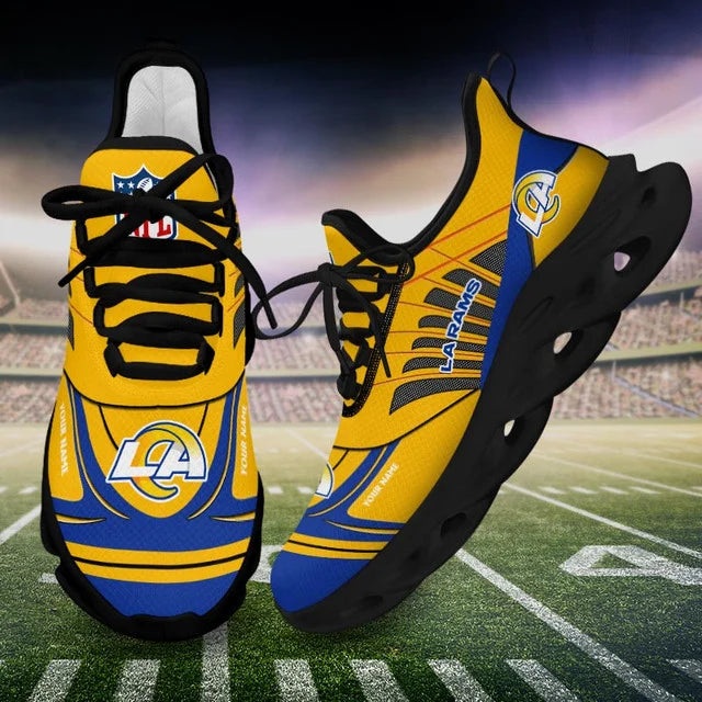 SPECIAL EDITION - NEW CUSTOMIZED NFL22 LAR LOS ANGELES RAMS UNISEX MAX SOUL SHOES