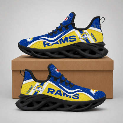 LIMITED EDITION - NEW CUSTOMIZED NFL22 LAR LOS ANGELES RAMS MAX SOUL SHOES
