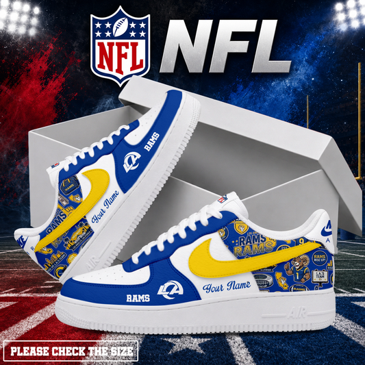 FINAL SALE - NEW CUSTOMIZED NFL22 LAR LOS ANGELES RAMS AF1 SHOES
