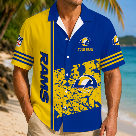 FINAL SALE - NEW CUSTOMIZED NFL22 LAR LOS ANGELES RAMS UNISEX HAWAIIAN SHIRT