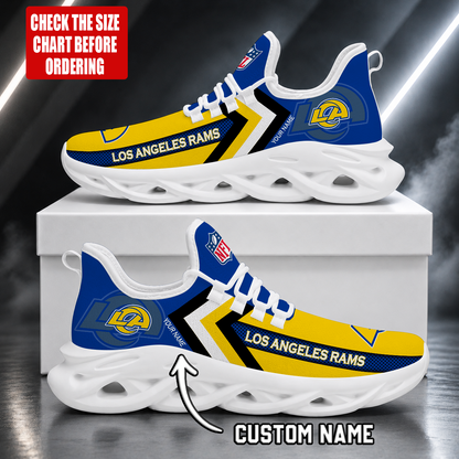 FINAL SALE - NEW CUSTOMIZED NFL22 LAR LOS ANGELES RAMS UNISEX MAX SOUL SHOES