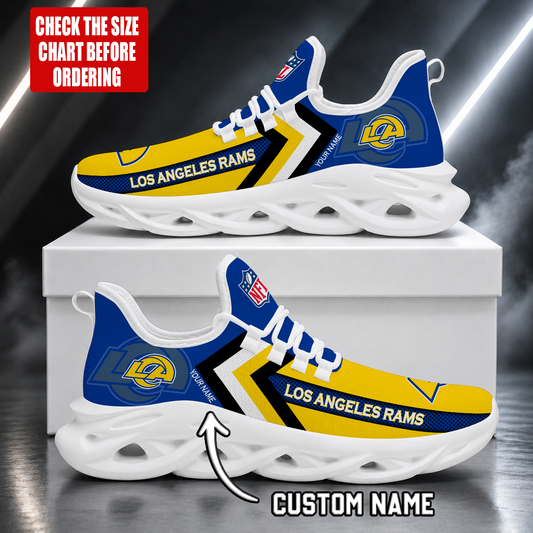 FINAL SALE - NEW CUSTOMIZED NFL22 LAR LOS ANGELES RAMS UNISEX MAX SOUL SHOES