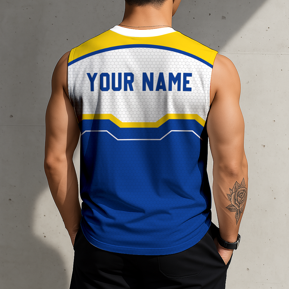 FINAL SALE - NEW CUSTOMIZED NFL22 LAR LOS ANGELES RAMS MEN'S GYM SHIRT