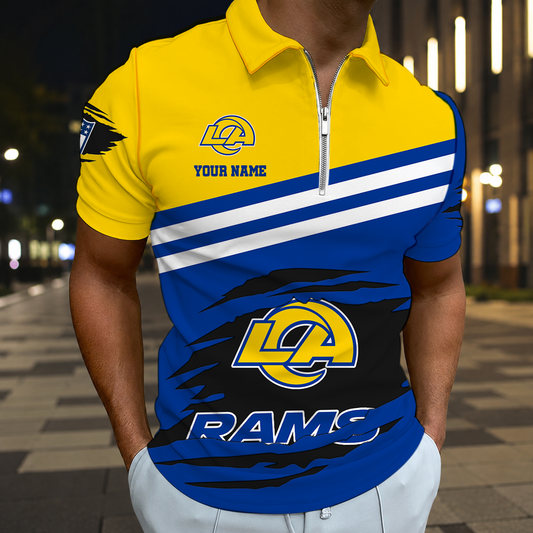 FINAL SALE - NEW CUSTOMIZED NFL22 LAR LOS ANGELES RAMS T-SHIRT, POLO SHIRT, ZIP POLO SHIRT, SWEATSHIRT, HOODIE & ZIP HOODIE