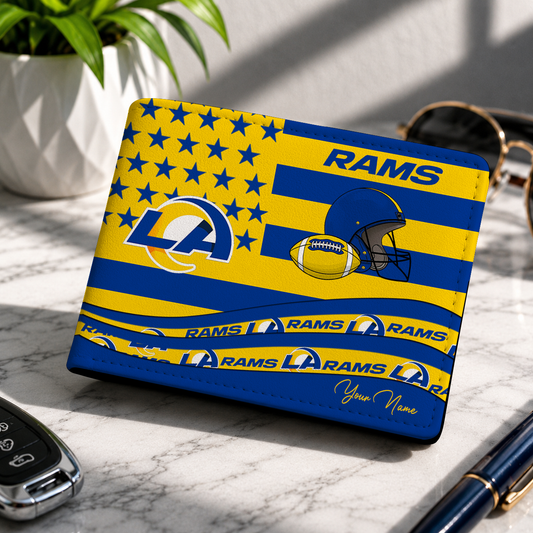 FINAL SALE - NEW CUSTOMIZED NFL22 LAR LOS ANGELES RAMS LEATHER WALLET