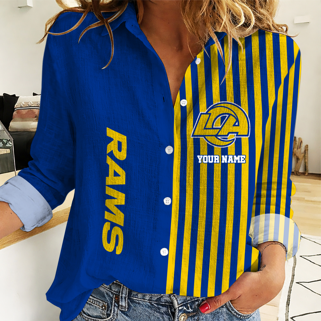 ELITE EDITION - NEW CUSTOMIZED NFL22 LAR LOS ANGELES RAMS WOMEN CASUAL SHIRT