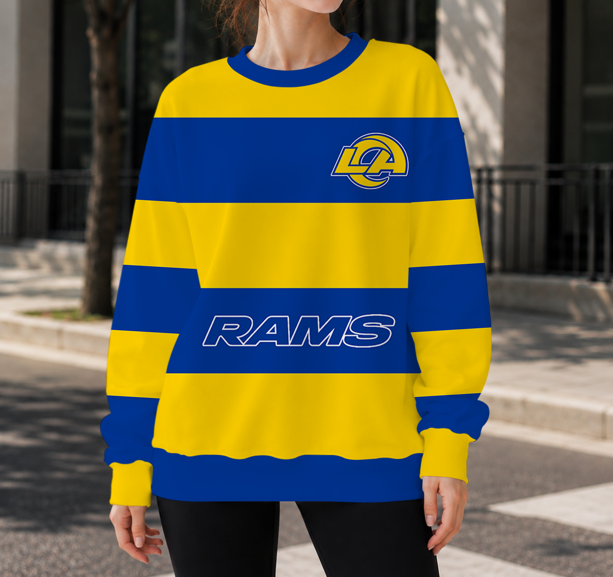 HOT DEAL- NEW CUSTOMIZED NFL22 LAR LOS ANGELES RAMS UNISEX SWEATSHIRT