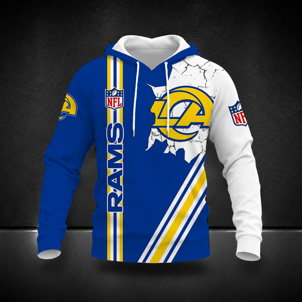 FINAL SALE- NEW CUSTOMIZED NFL22 LAR LOS ANGELES RAMS T-SHIRT, POLO SHIRT, ZIP POLO SHIRT, SWEATSHIRT, HOODIE & ZIP HOODIE