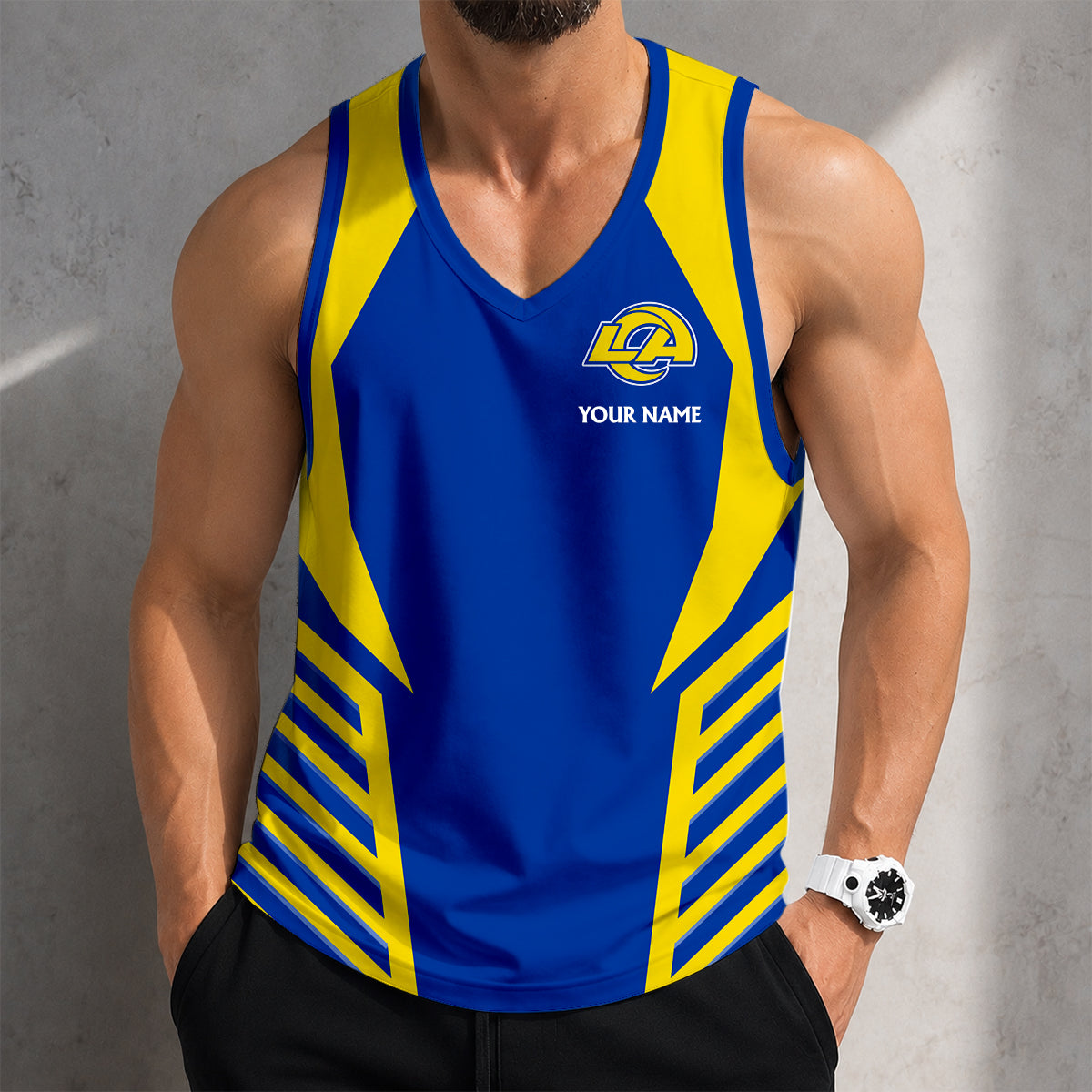 LIMITED EDITION - NEW CUSTOMIZED NFL22 LAR LOS ANGELES RAMS TANK TOP