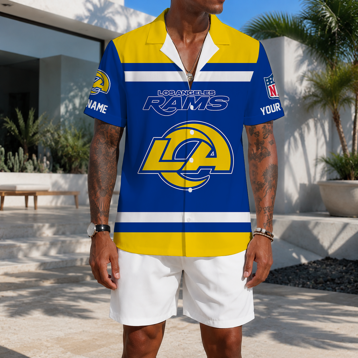 FLASH SALE - NEW CUSTOMIZED NFL22 LAR LOS ANGELES RAMS UNISEX HAWAIIAN SHIRT