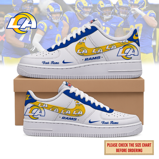 VIRAL EDITION - NEW CUSTOMIZED NFL22 LAR LOS ANGELES RAMS AF1 SHOES