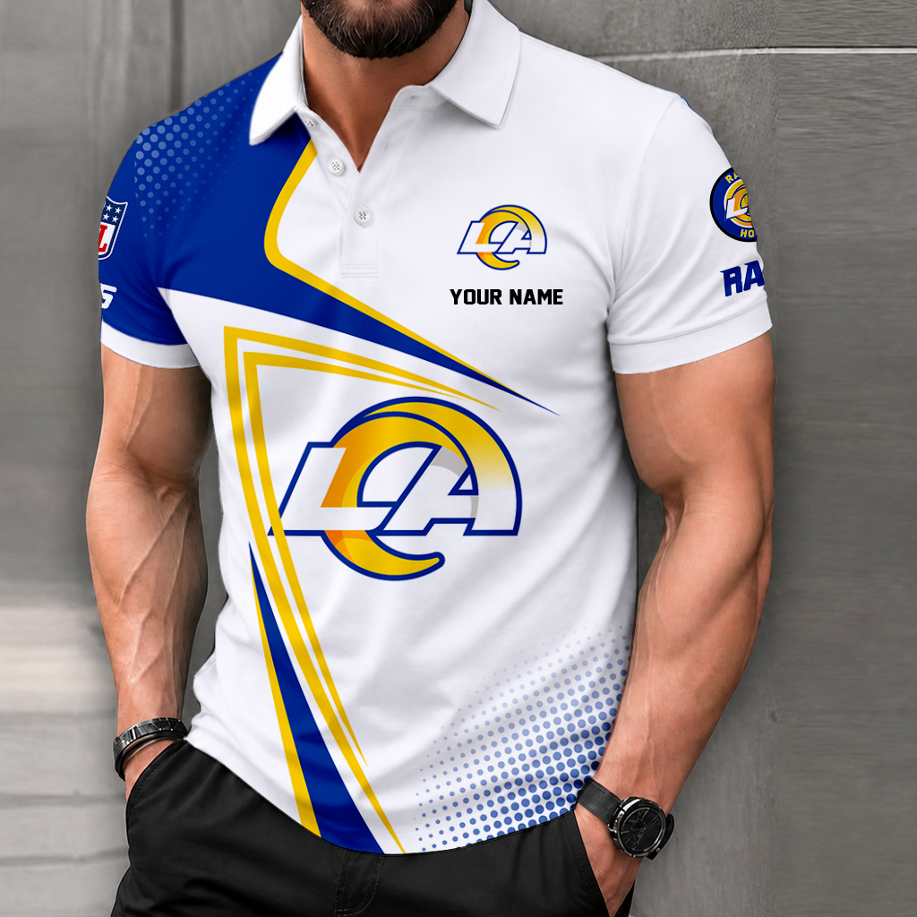 FINAL SALE - NEW CUSTOMIZED NFL22 LAR LOS ANGELES RAMS T-SHIRT, POLO SHIRT, ZIP POLO SHIRT, SWEATSHIRT, HOODIE & ZIP HOODIE