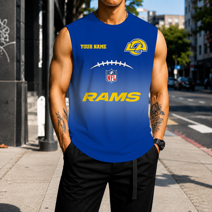 VIRAL EDITION - NEW CUSTOMIZED NFL22 LAR LOS ANGELES RAMS MEN'S GYM SHIRT