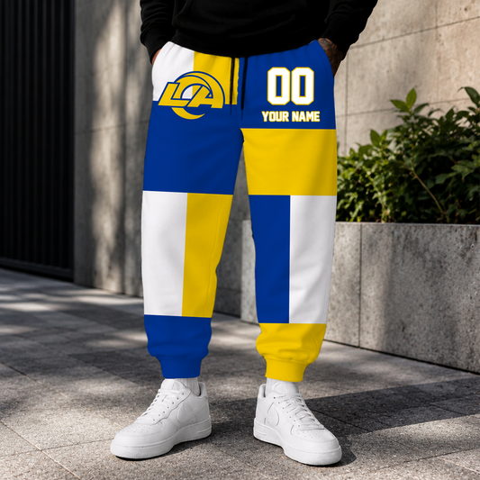 VIRAL EDITION - NEW CUSTOMIZED NFL22 LAR LOS ANGELES RAMS SWEATPANTS