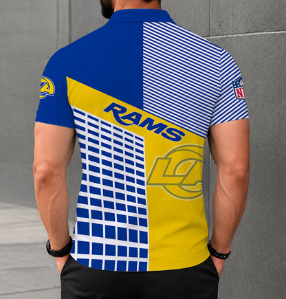 FINAL SALE - NEW CUSTOMIZED NFL22 LAR LOS ANGELES RAMS POLO SHIRT