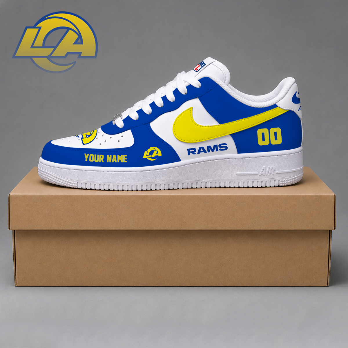 ELITE EDITION - NEW CUSTOMIZED NFL22 LAR LOS ANGELES RAMS AF1 SHOES