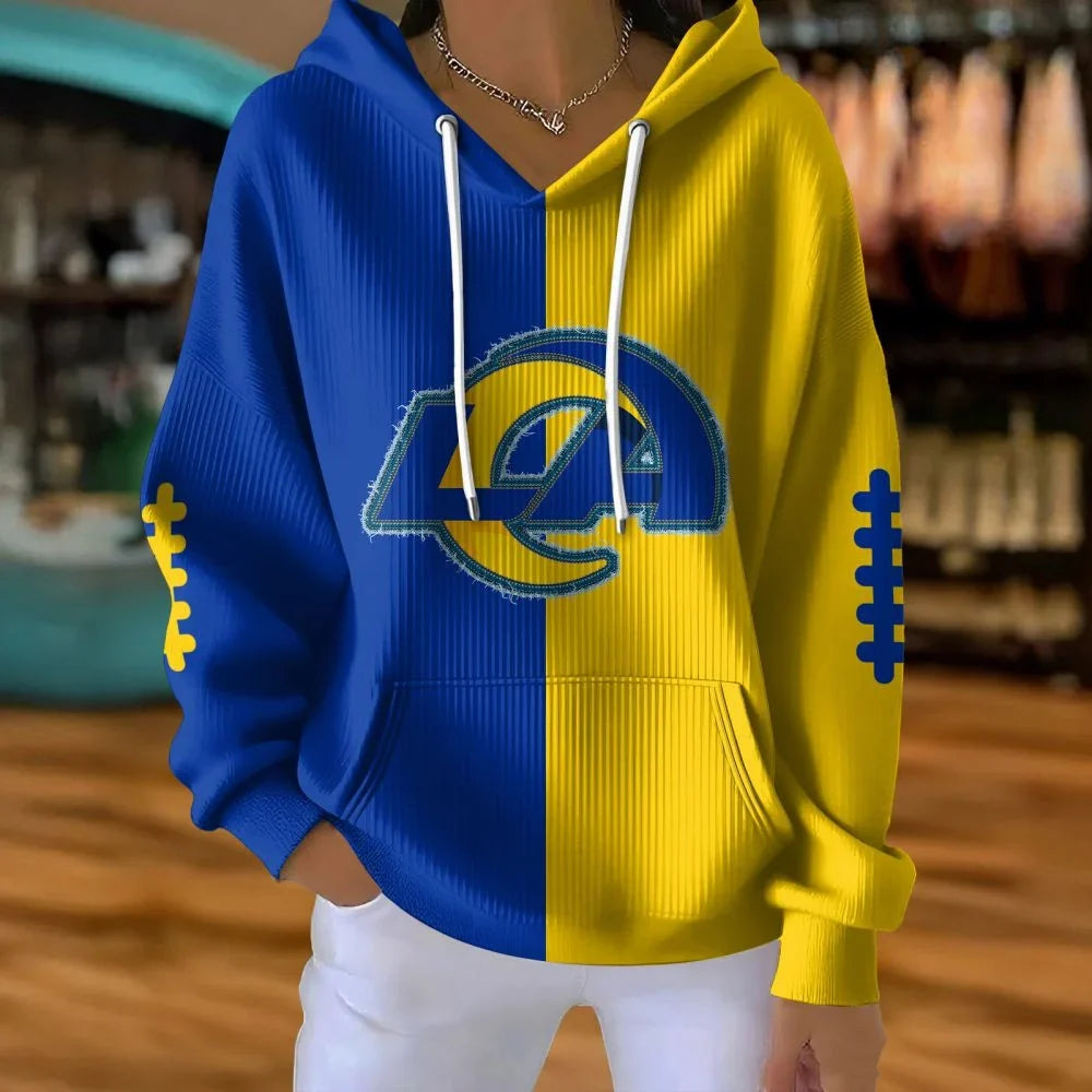VIRAL EDITION - NEW CUSTOMIZED NFL22 LAR LOS ANGELES RAMS RIBBED HOODIE & SWEATSHIRT