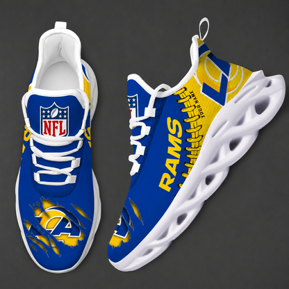 FINAL SALE - NEW CUSTOMIZED NFL22 LAR LOS ANGELES RAMS UNISEX MAX SOUL SHOES