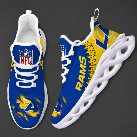 FINAL SALE - NEW CUSTOMIZED NFL22 LAR LOS ANGELES RAMS UNISEX MAX SOUL SHOES