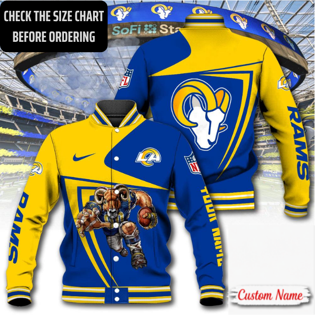 LIMITED EDITION - NEW CUSTOMIZED NFL22 LAR LOS ANGELES RAMS SATIN VARSITY & BASEBALL JACKET