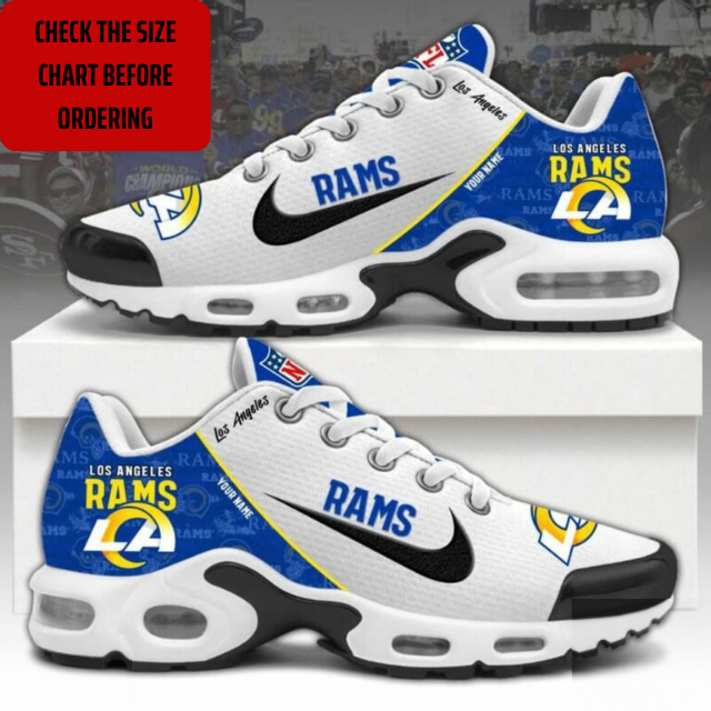 LIMITED EDITION - NEW CUSTOMIZED NFL22 LAR LOS ANGELES RAMS AIR MAX PLUS SNEAKERS