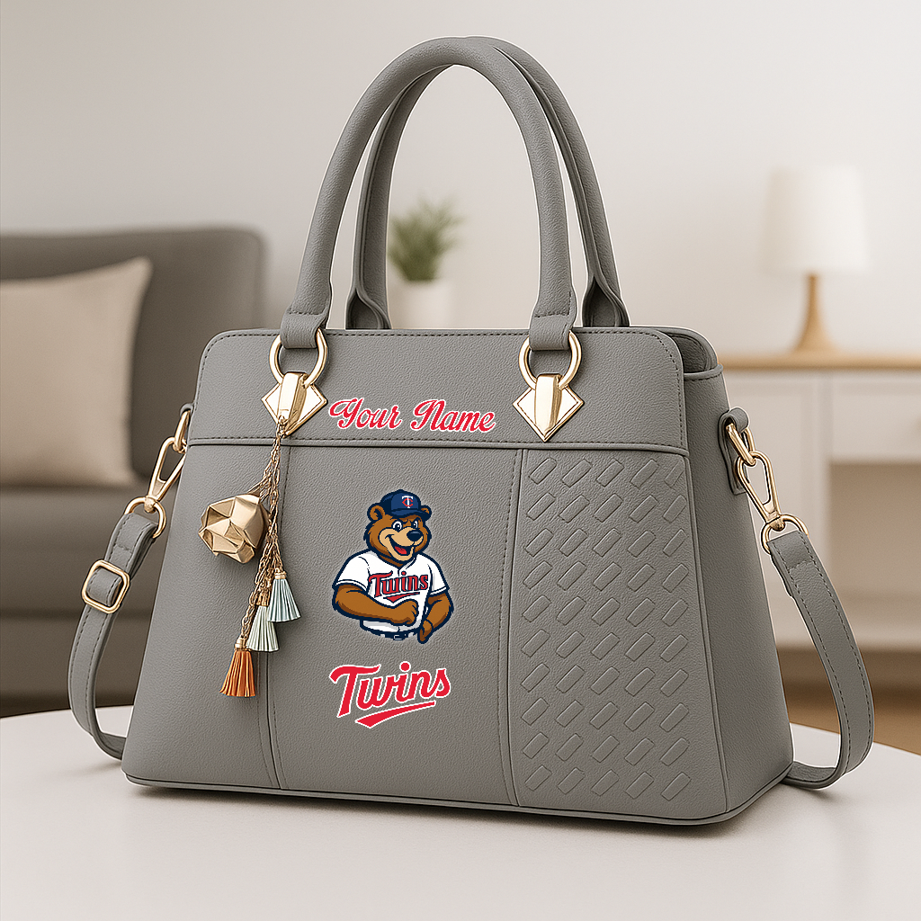 LIMITED EDITION - NEW CUSTOMIZED MLB22 MTS MN TWINS ZIP HANDBAG MULTICOLOR