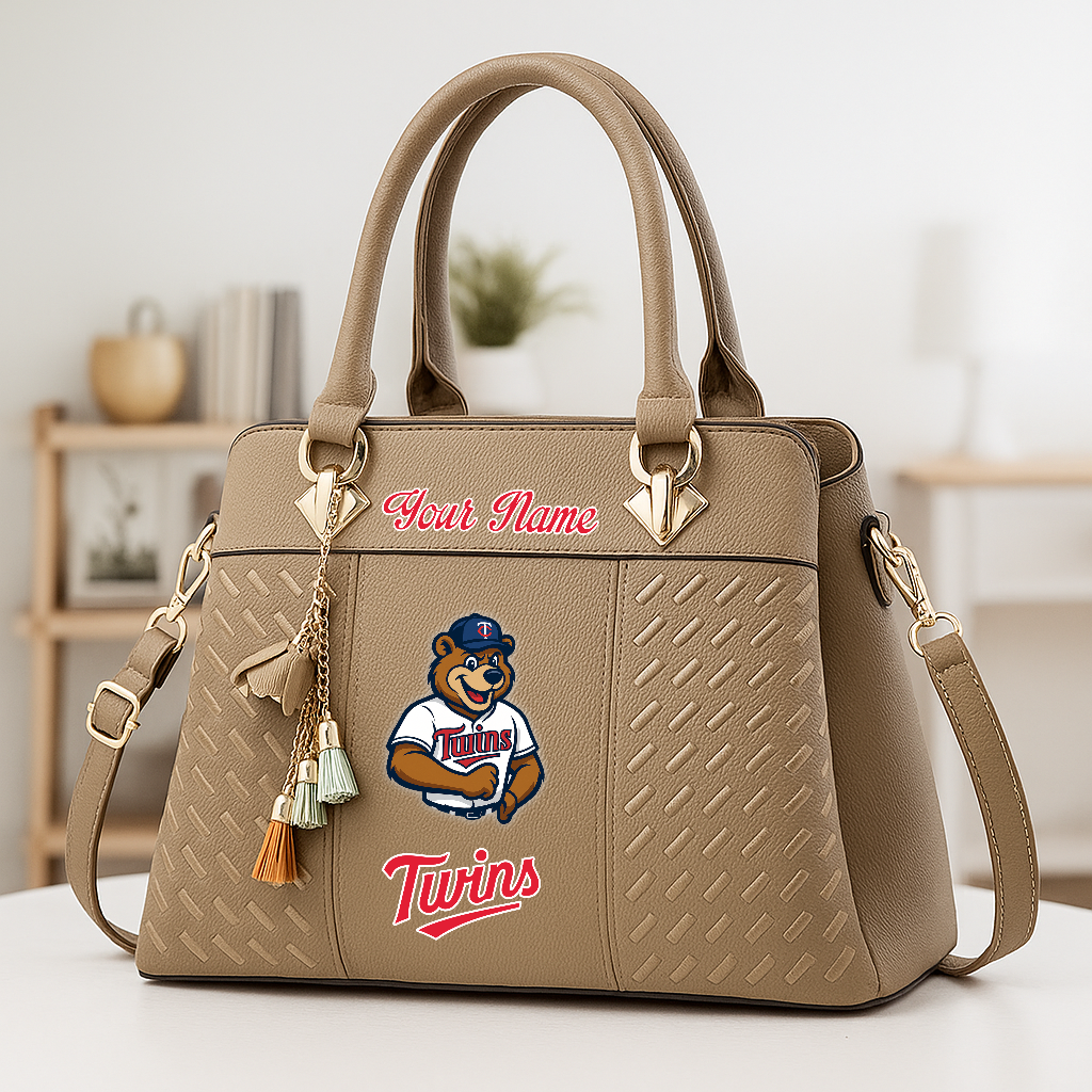 LIMITED EDITION - NEW CUSTOMIZED MLB22 MTS MN TWINS ZIP HANDBAG MULTICOLOR