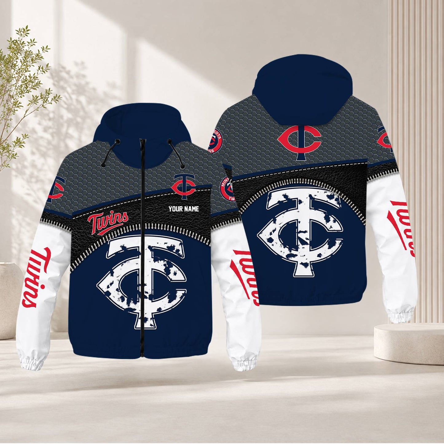FINAL SALE - NEW CUSTOMIZED MLB22 MTS MINNESOTA TWINS WINDBREAKER JACKET