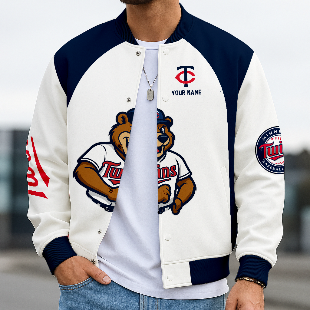 LIMITED EDITION - NEW CUSTOMIZED MLB22 MTS MN TWINS BASEBALL JACKET, SATIN VARSITY JACKET