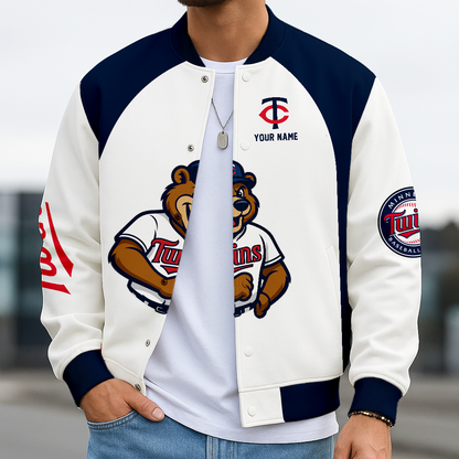 LIMITED EDITION - NEW CUSTOMIZED MLB22 MTS MN TWINS BASEBALL JACKET, SATIN VARSITY JACKET