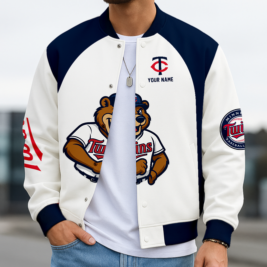 LIMITED EDITION - NEW CUSTOMIZED MLB22 MTS MN TWINS BASEBALL JACKET, SATIN VARSITY JACKET