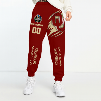 LIMITED DROP - NEW CUSTOMIZED COLLEGE WORLD SERIES NCAA22 OUS OKLAHOMA SOONERS UNISEX LONG PANTS