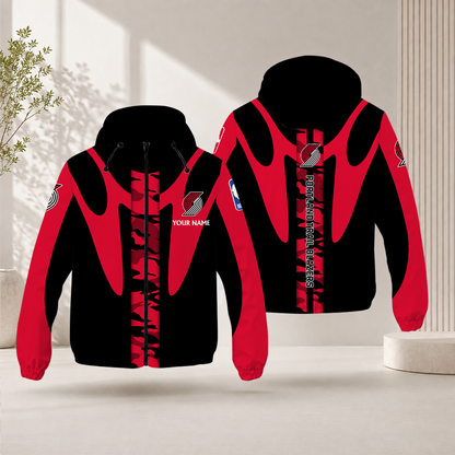 FINAL SALE - NEW CUSTOMIZED NBA22 PTB PORTLAND TRAIL BLAZERS WINDBREAKER JACKET