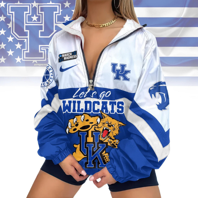 LIMITED EDITION - NEW CUSTOMIZED MAM NCAA22 KEW KE WILDCATS V-NECK ZIPPER JACKET
