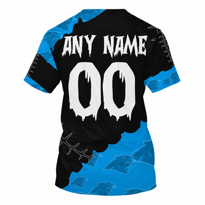 SPECIAL EDITION - NEW CUSTOMIZED NFL23 CLP CAROLINA PANTHERS HALLOWEEN SKULL APPAREL FOR FANS