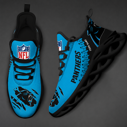 FINAL SALE - NEW CUSTOMIZED NFL23 CLP CAROLINA PANTHERS UNISEX MAX SOUL SHOES