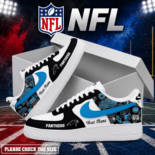 FINAL SALE - NEW CUSTOMIZED NFL23 CLP CAROLINA PANTHERS AF1 SHOES