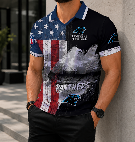 FINAL SALE - NEW CUSTOMIZED NFL23 CLP CAROLINA PANTHERS POLO SHIRT