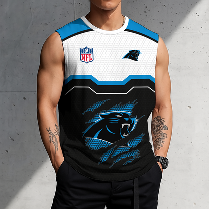 FINAL SALE - NEW CUSTOMIZED NFL23 CLP CAROLINA PANTHERS MEN'S GYM SHIRT