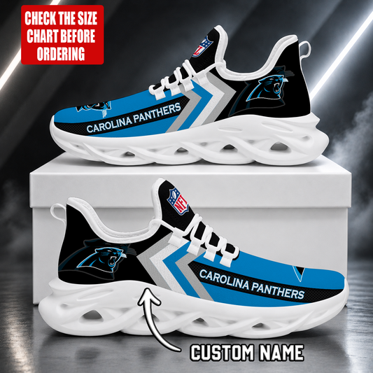 FINAL SALE - NEW CUSTOMIZED NFL23 CLP CAROLINA PANTHERS UNISEX MAX SOUL SHOES