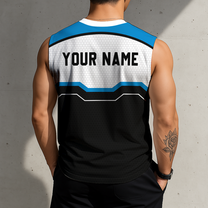 FINAL SALE - NEW CUSTOMIZED NFL23 CLP CAROLINA PANTHERS MEN'S GYM SHIRT