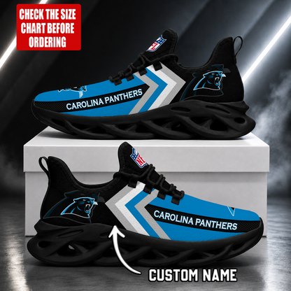 FINAL SALE - NEW CUSTOMIZED NFL23 CLP CAROLINA PANTHERS UNISEX MAX SOUL SHOES
