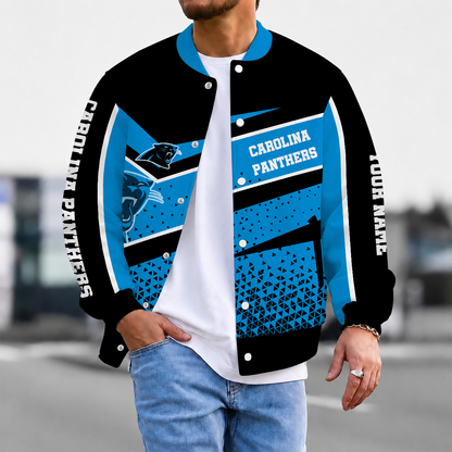 FLASH SALE - NEW CUSTOMIZED NFL23 CLP CAROLINA PANTHERS SATIN VARSITY & BASEBALL JACKET